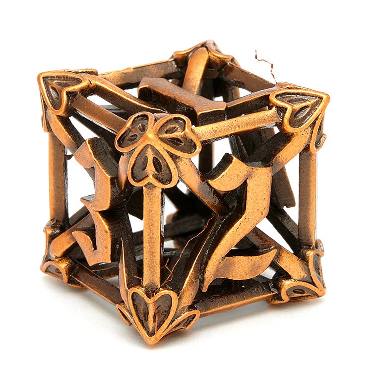 New Hot Sale d&d Polyhedron 7-eyed Monster Hollow Dice Dungeons and Dragons Custom metal rpg dnd Dice set sharp dice