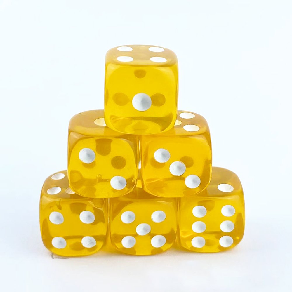 New D6 16mm Rounded Corners Custom Dice Transparent Color Acrylic Dice Game Board Game