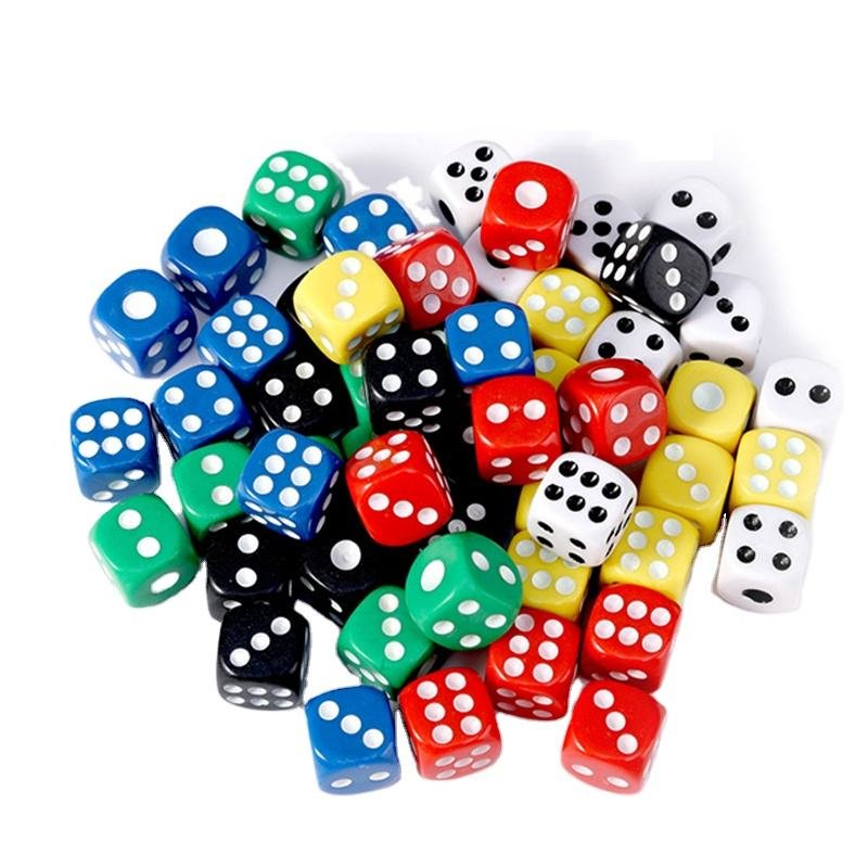 D6 14mm Acrylic Round Corner Dice Transparent Solid Color Polyhedral Dice Multicolor Custom Dice