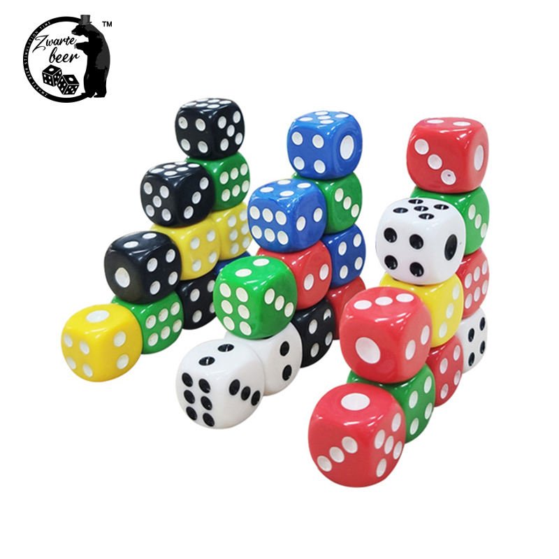 D6 14mm Acrylic Round Corner Dice Transparent Solid Color Polyhedral Dice Multicolor Custom Dice