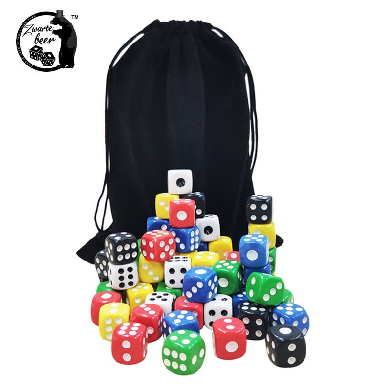 D6 14mm Acrylic Round Corner Dice Transparent Solid Color Polyhedral Dice Multicolor Custom Dice