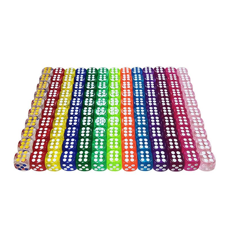 D6 14mm Acrylic Round Corner Dice Transparent Solid Color Polyhedral Dice Multicolor Custom Dice
