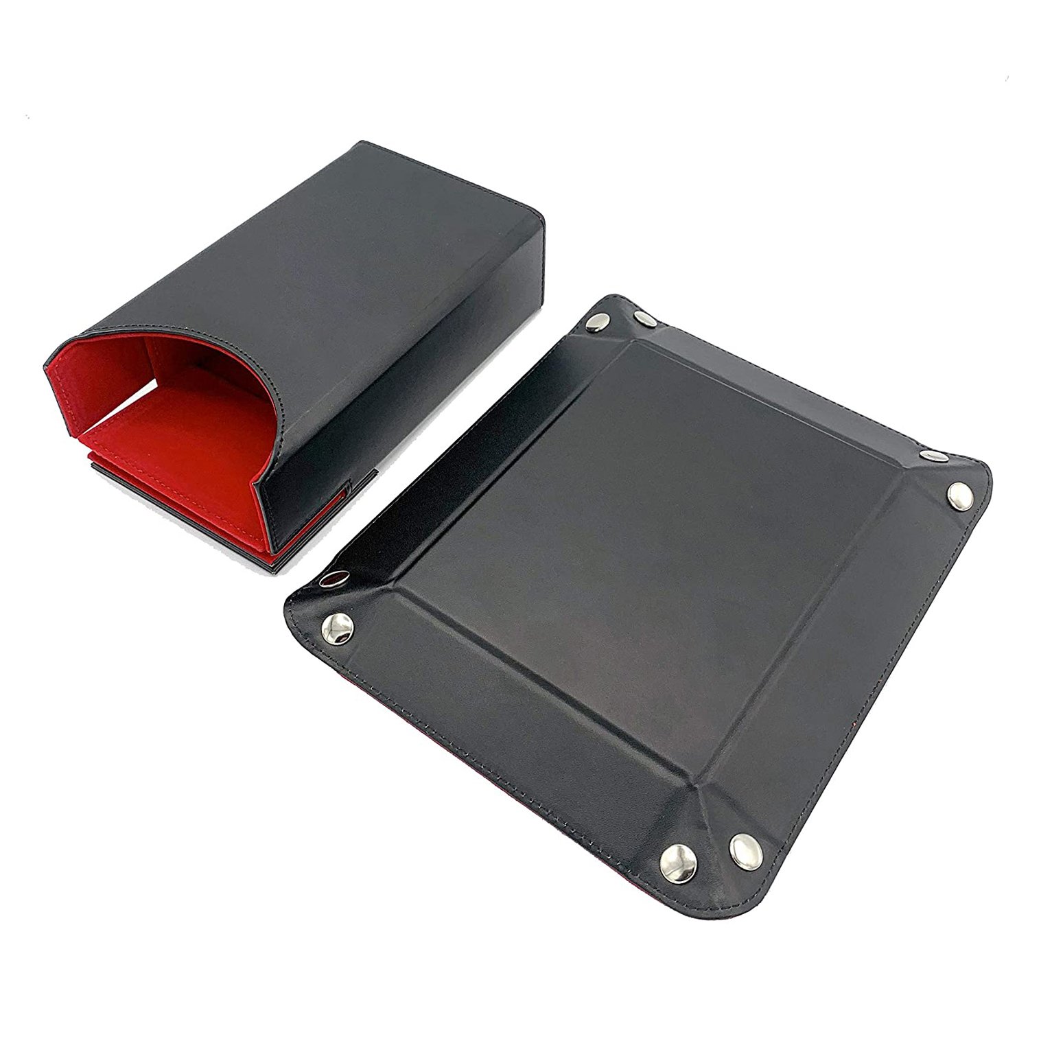 Fold Up Tumbling Rolling Leather Gaming Dice Tray Tower Pu Dnd Dice Tower