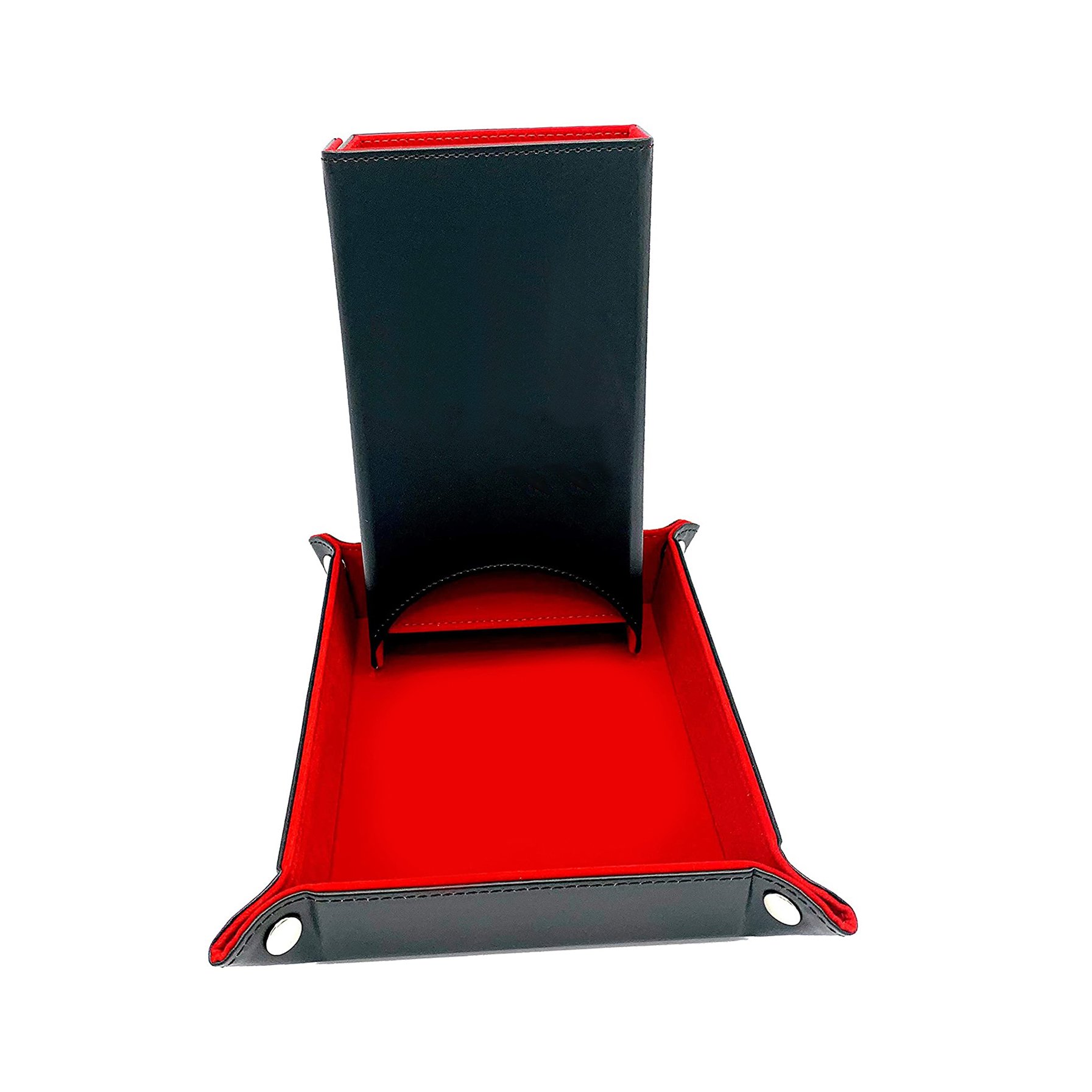 Fold Up Tumbling Rolling Leather Gaming Dice Tray Tower Pu Dnd Dice Tower