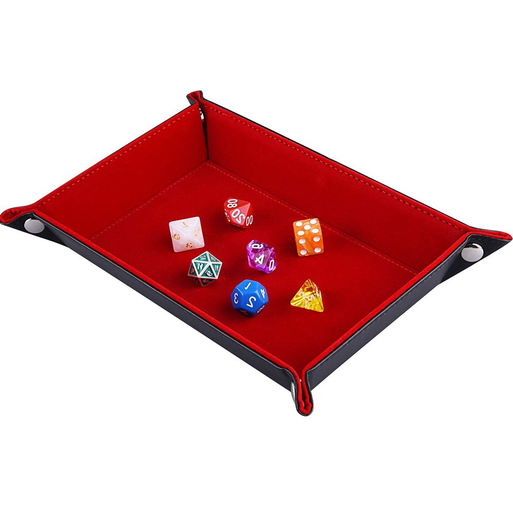 Fold Up Tumbling Rolling Leather Gaming Dice Tray Tower Pu Dnd Dice Tower