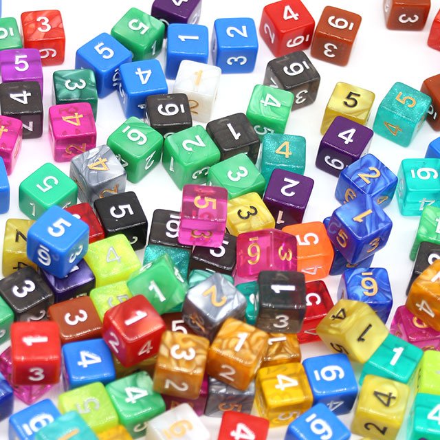 Manufacturers bulk D6 16mm plastic acrylic dice dnd d&d game