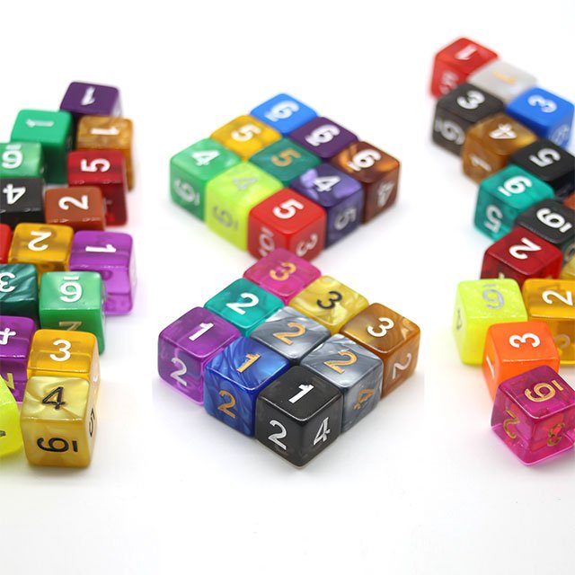 Manufacturers bulk D6 16mm plastic acrylic dice dnd d&d game