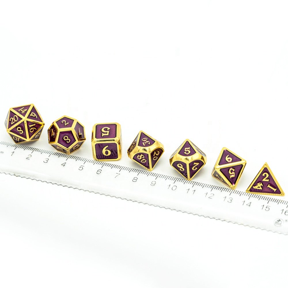 Udixi Polyhedral custom logo rpg dungeons and dragons metal dice game set Plating Sapphire Enamel