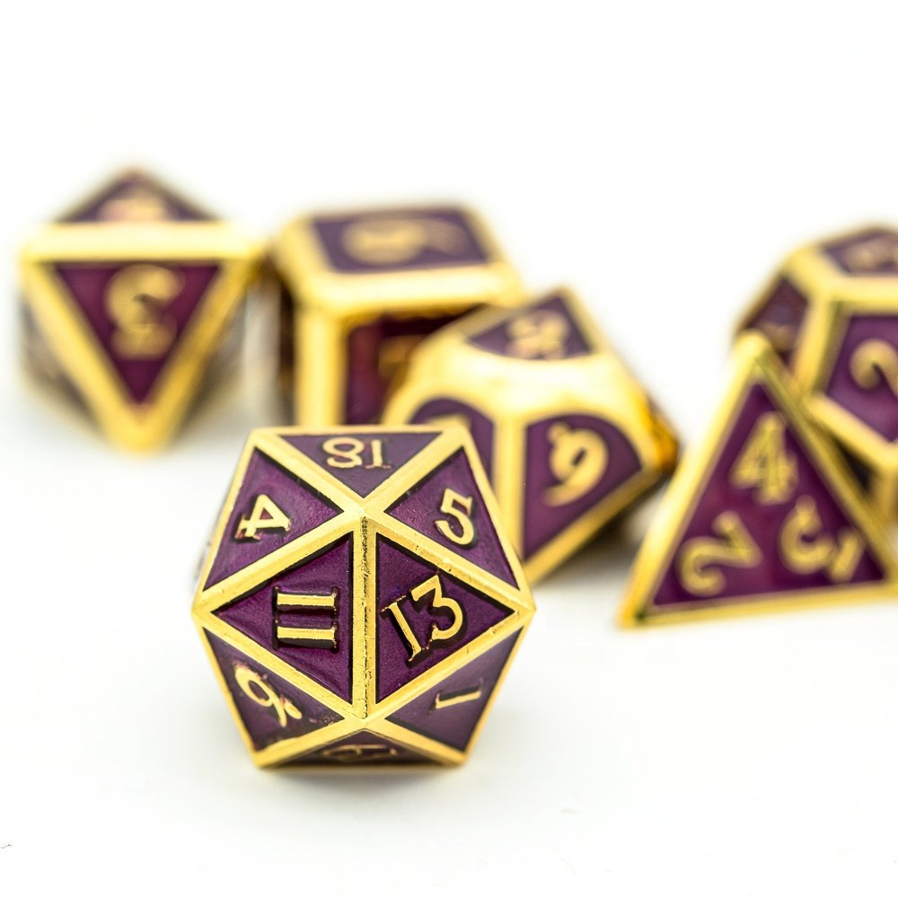 Udixi Polyhedral custom logo rpg dungeons and dragons metal dice game set Plating Sapphire Enamel