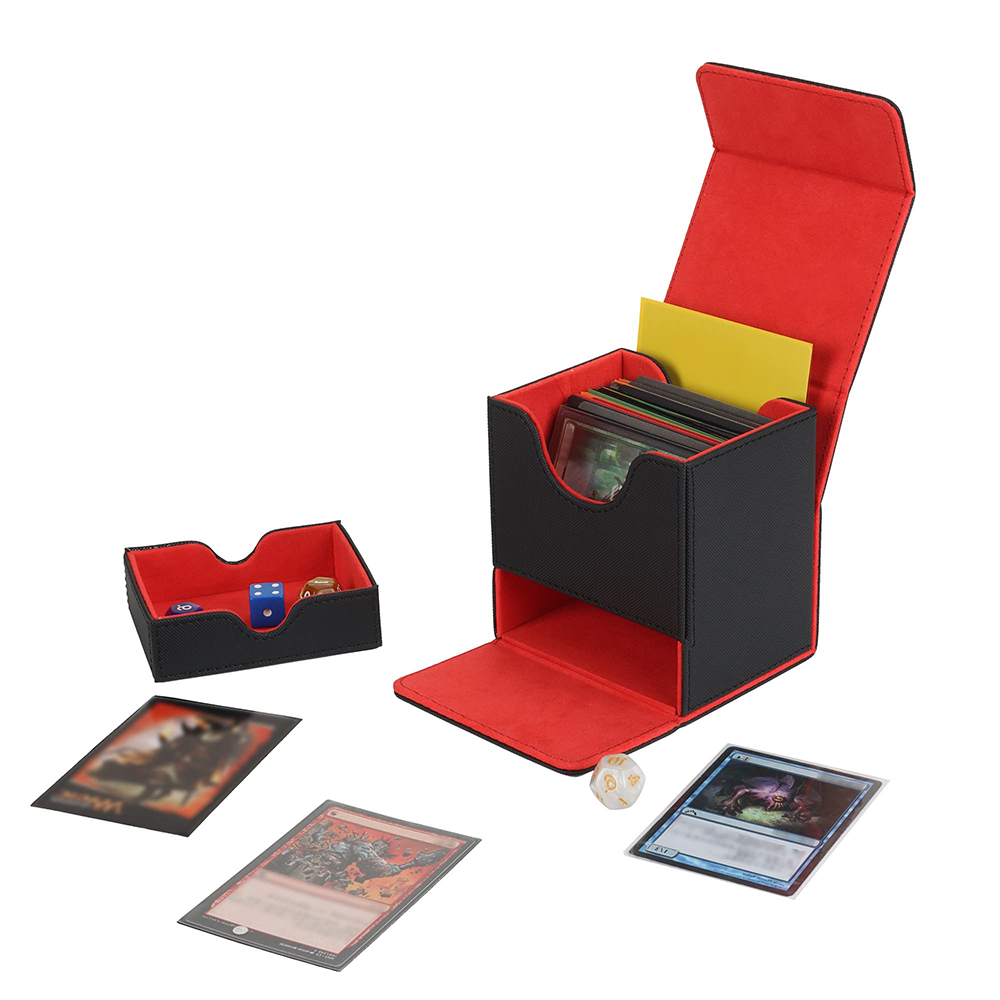 MIO Pu 100+ Leather Dice box Premium Pu Trading Yugioh Gaming With Magnet Large Deck Box Trading Card Box