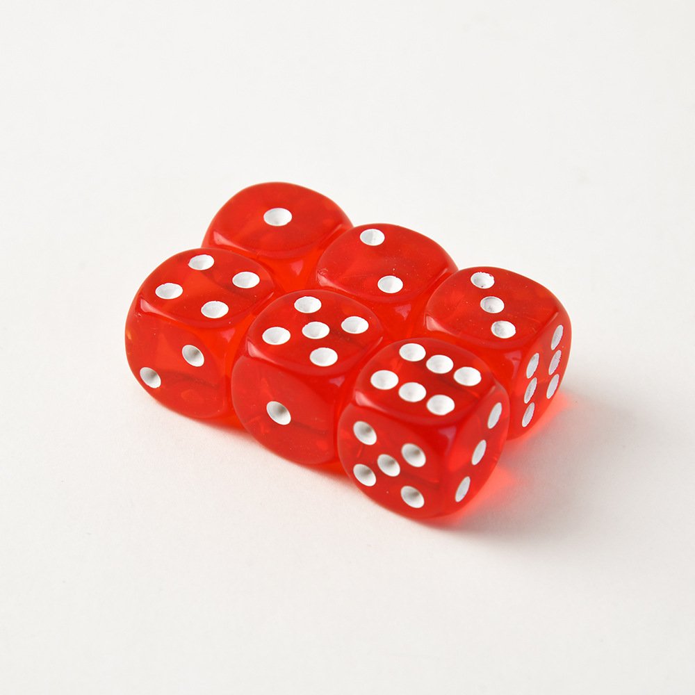 Red Transparent Dice Acrylic Rounded Corner Drinking Dice Nightclub Bars Ktv Entertainment Dice Set Board Game