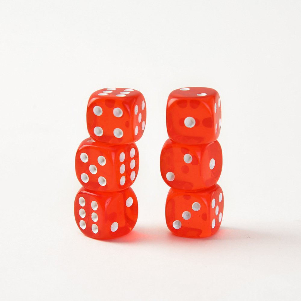Red Transparent Dice Acrylic Rounded Corner Drinking Dice Nightclub Bars Ktv Entertainment Dice Set Board Game