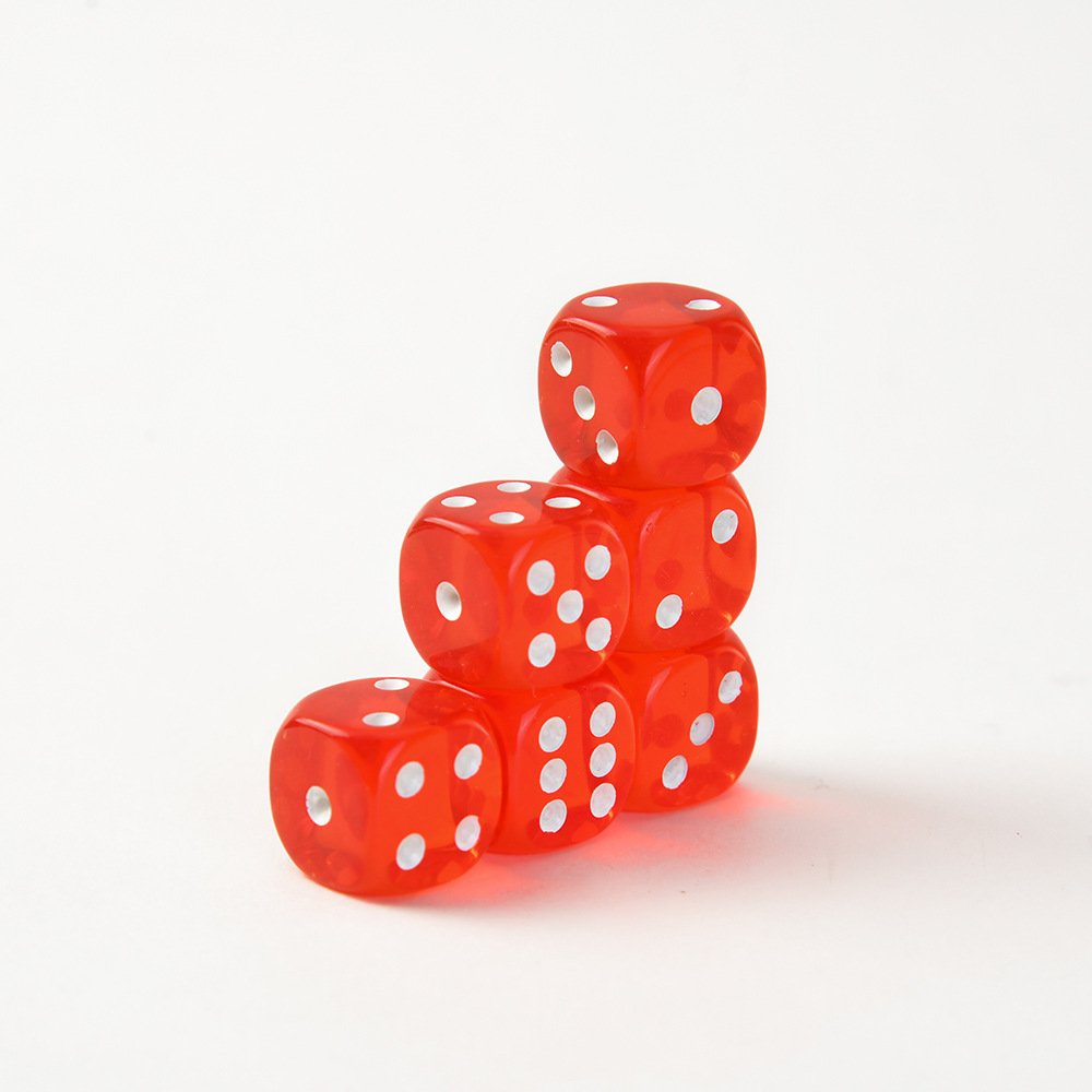 Red Transparent Dice Acrylic Rounded Corner Drinking Dice Nightclub Bars Ktv Entertainment Dice Set Board Game