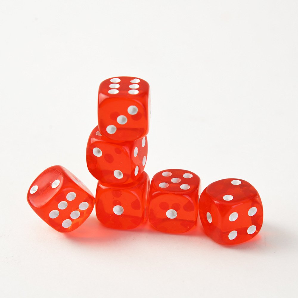 Red Transparent Dice Acrylic Rounded Corner Drinking Dice Nightclub Bars Ktv Entertainment Dice Set Board Game