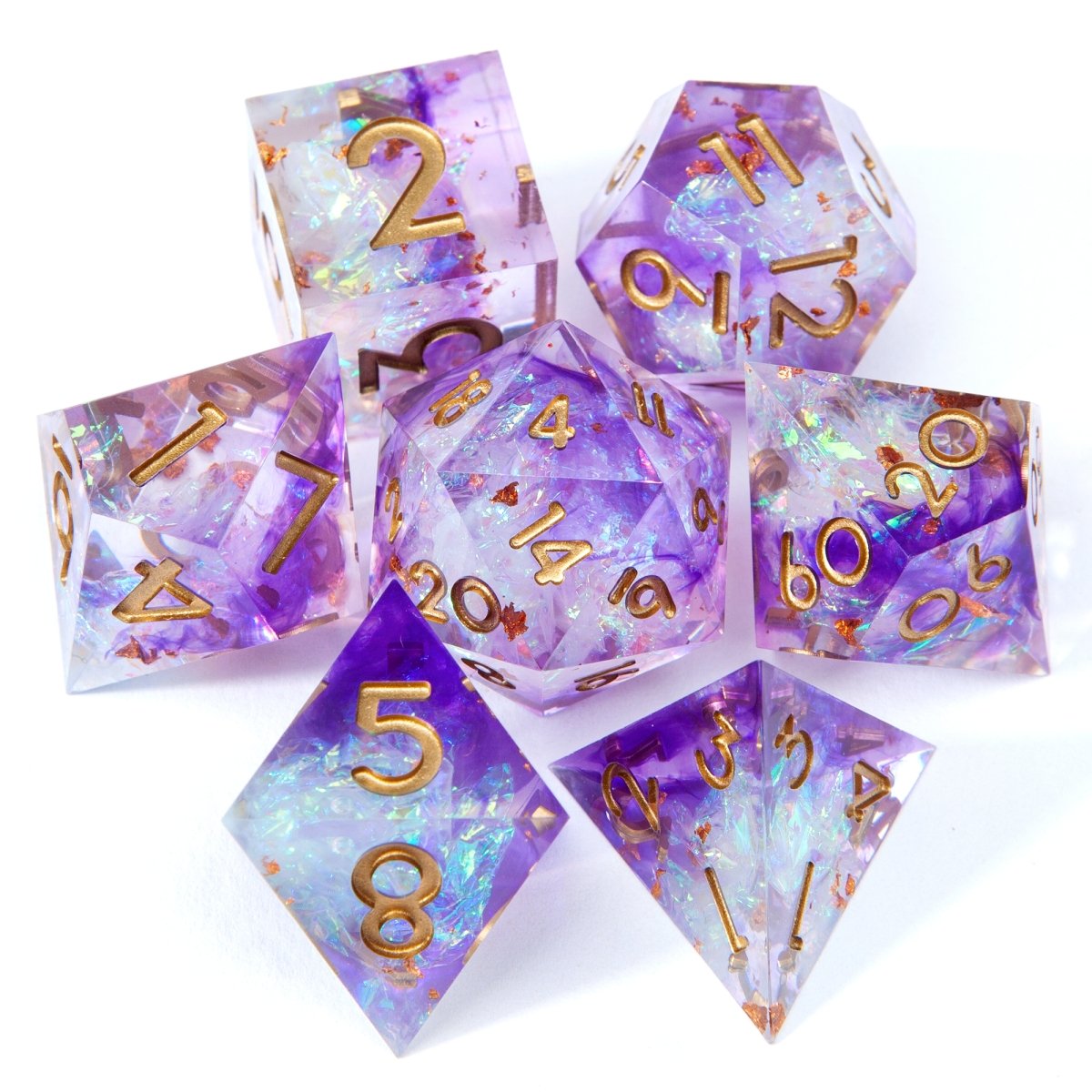 Customized Logo Dragon and Dungeon MTG Board Game Dice Sharp Edge Role Playing DND Dice Set D&D 7-Block Polyhedral Dice Set