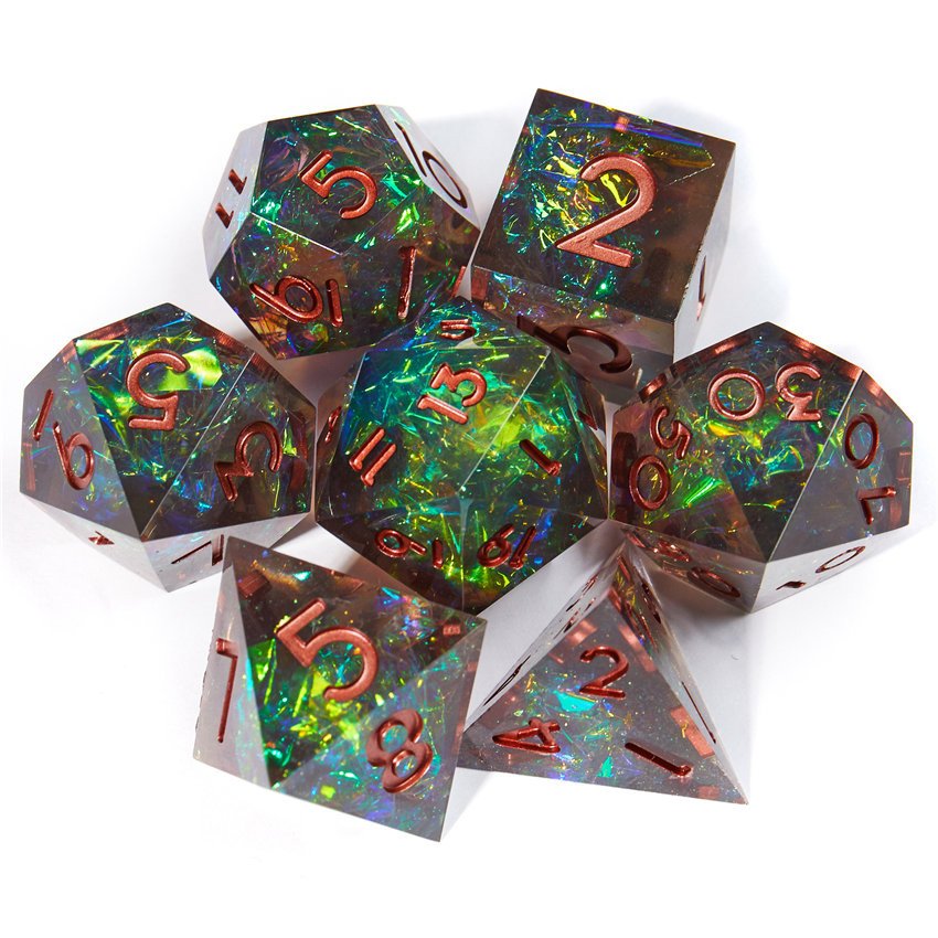 Customized Logo Dragon and Dungeon MTG Board Game Dice Sharp Edge Role Playing DND Dice Set D&D 7-Block Polyhedral Dice Set