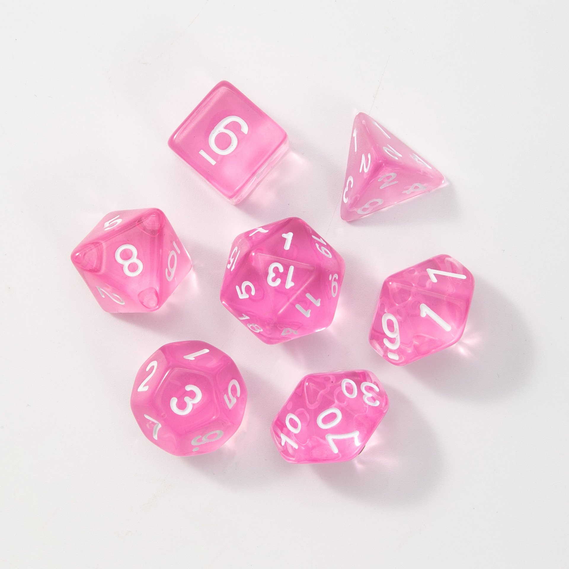 7pcs acrylic rpg games polyhedral d20 Color transparent dnd dice set for Role Playing Game RPG Table Board Games