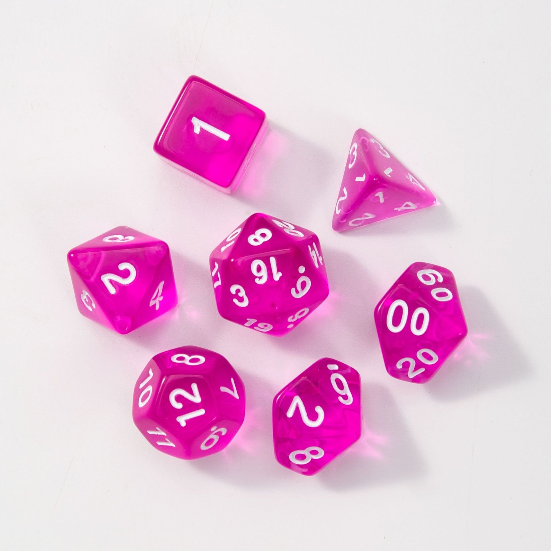 7pcs acrylic rpg games polyhedral d20 Color transparent dnd dice set for Role Playing Game RPG Table Board Games