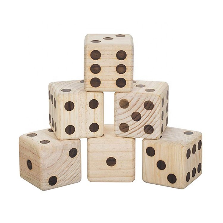 Large Wooden Dice Outdoor Lawn Game Wooden Extra Large Numbered Big Dice