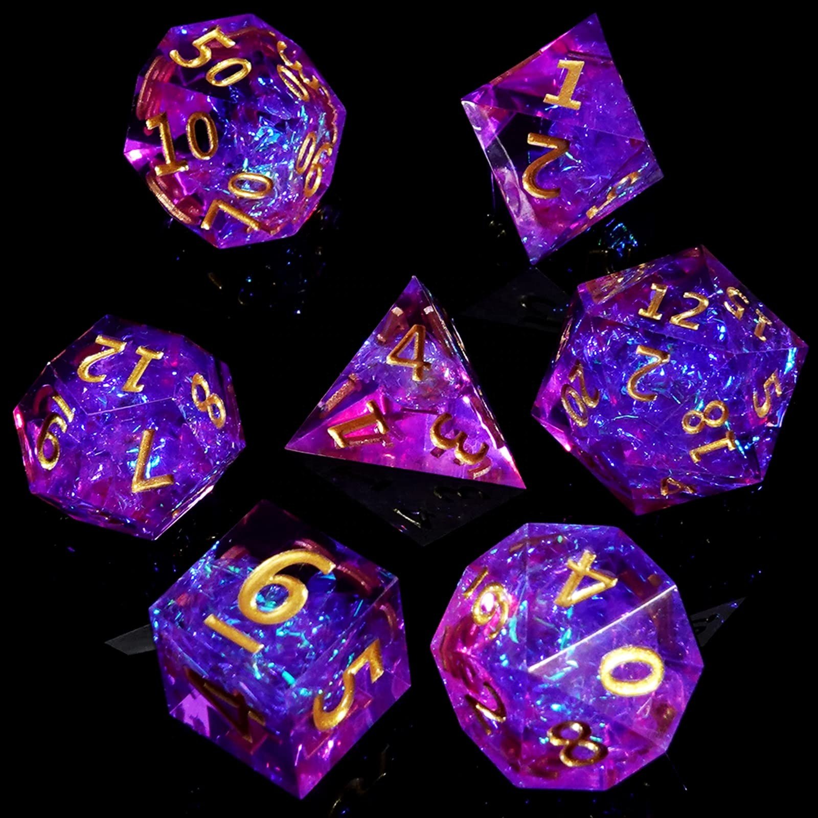 7pcs/set of gem resin dice DND RPG role playing board game entertainment dice support customization