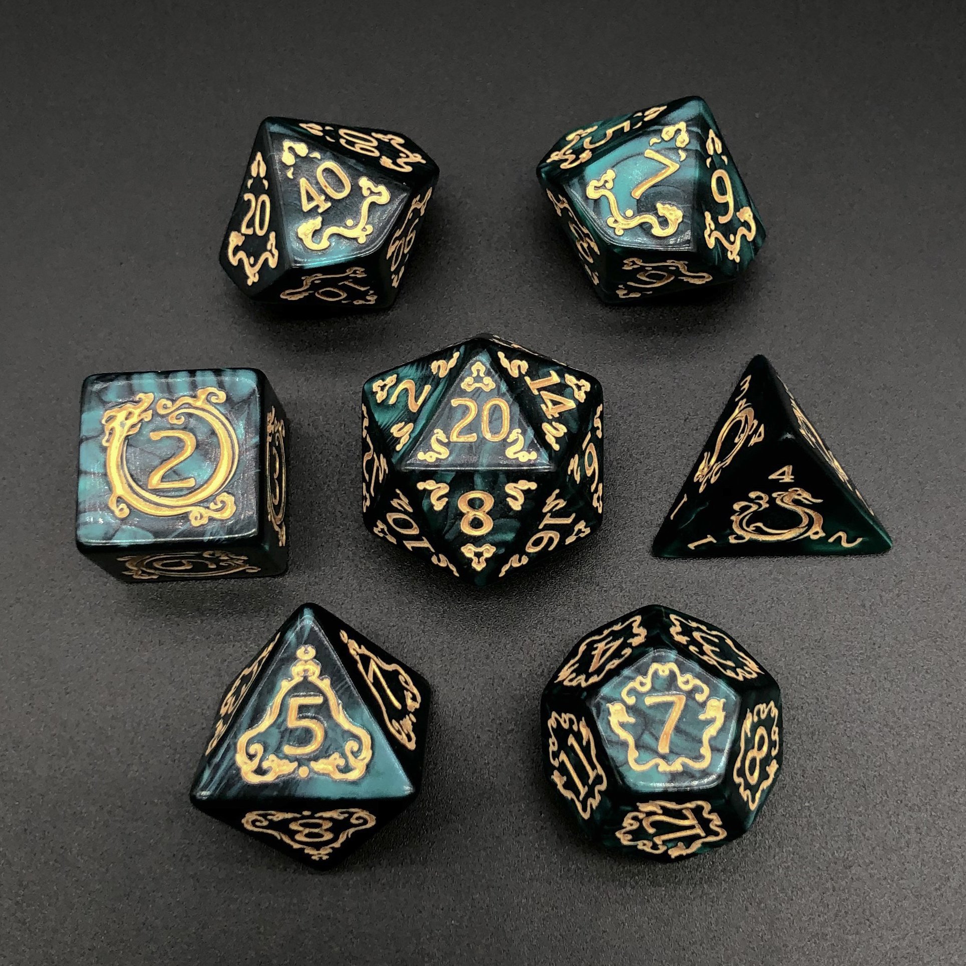 New Year Dragon Pattern D6 Marble Polyhedral Plastic Acrylic DND Dice for Souvenir Gift