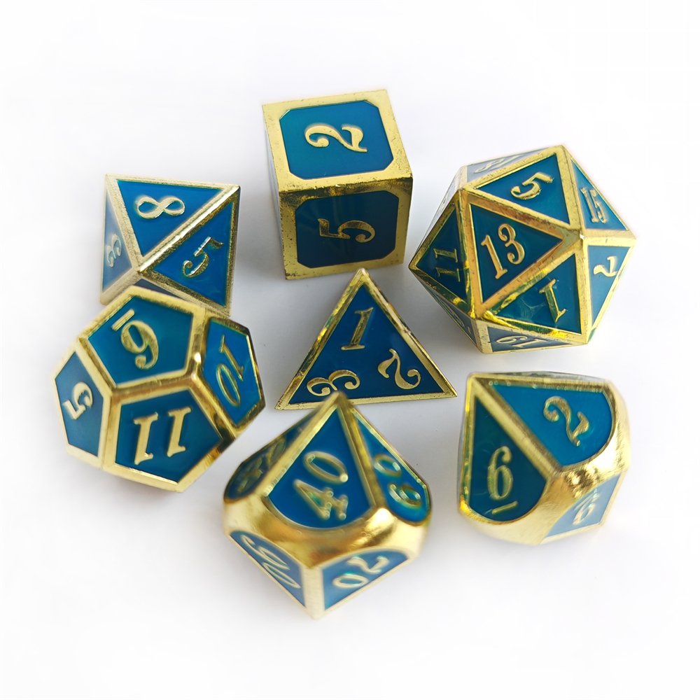 High Quality Custom DND Metal Dice Set Polyhedral D4 D6 D8 D10 D% D20 Dice for Dungeons and Dragons RPG Board Game