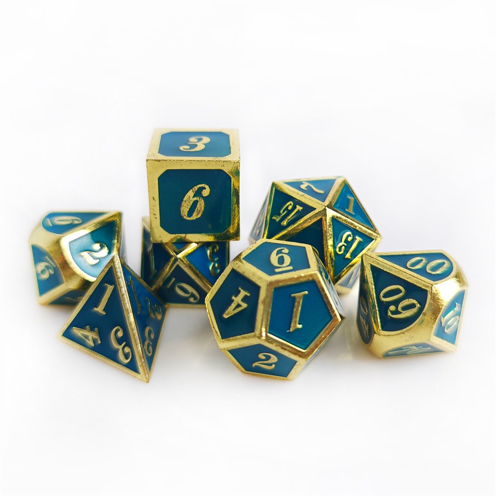 High Quality Custom DND Metal Dice Set Polyhedral D4 D6 D8 D10 D% D20 Dice for Dungeons and Dragons RPG Board Game