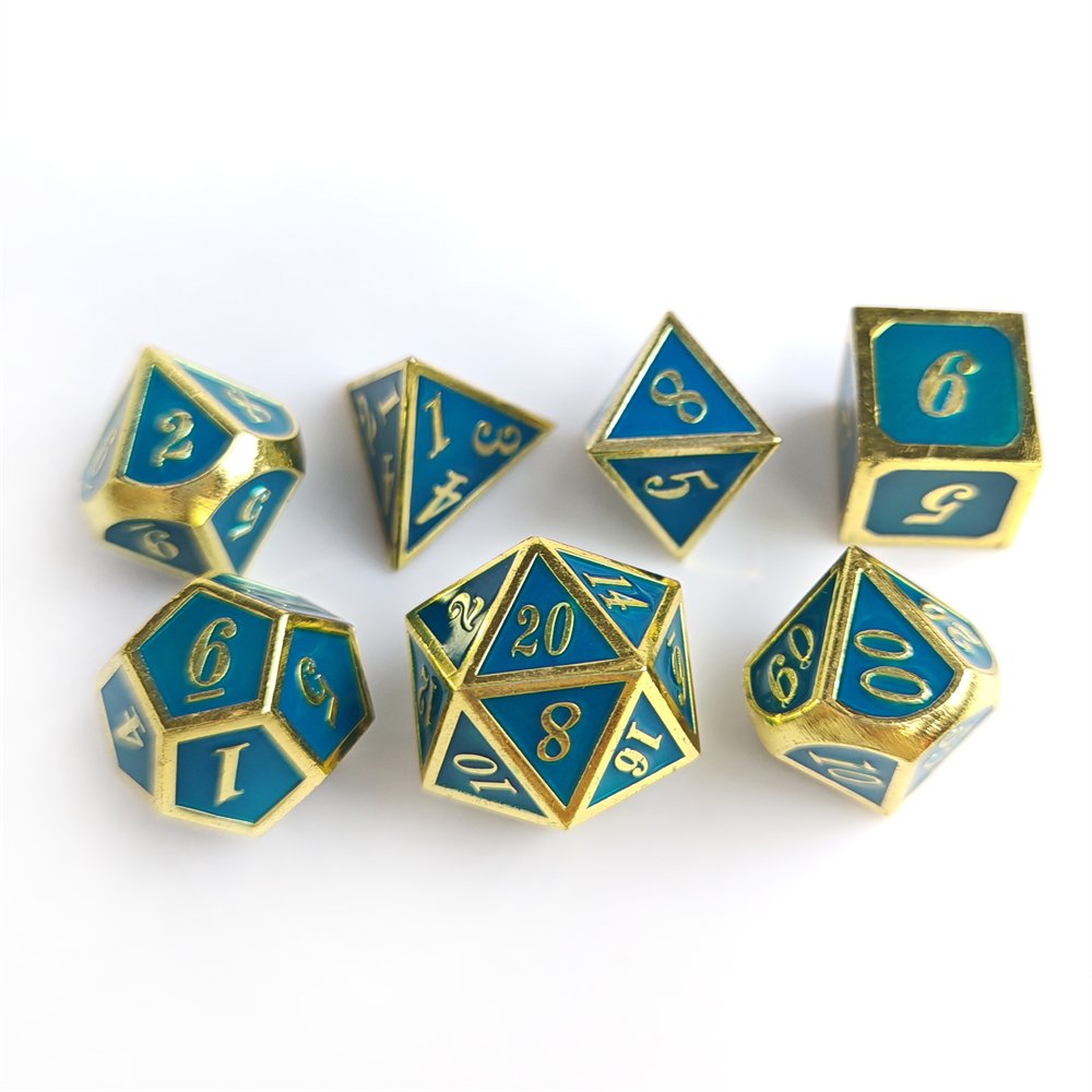 High Quality Custom DND Metal Dice Set Polyhedral D4 D6 D8 D10 D% D20 Dice for Dungeons and Dragons RPG Board Game