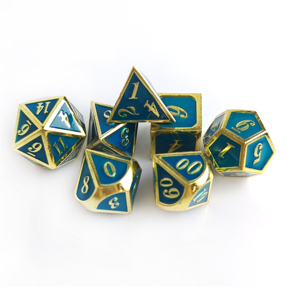 High Quality Custom DND Metal Dice Set Polyhedral D4 D6 D8 D10 D% D20 Dice for Dungeons and Dragons RPG Board Game
