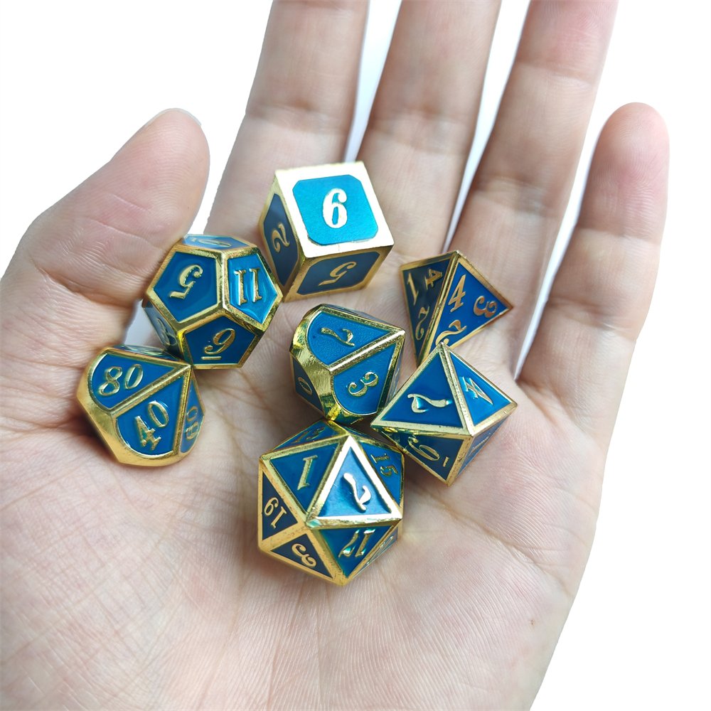 High Quality Custom DND Metal Dice Set Polyhedral D4 D6 D8 D10 D% D20 Dice for Dungeons and Dragons RPG Board Game