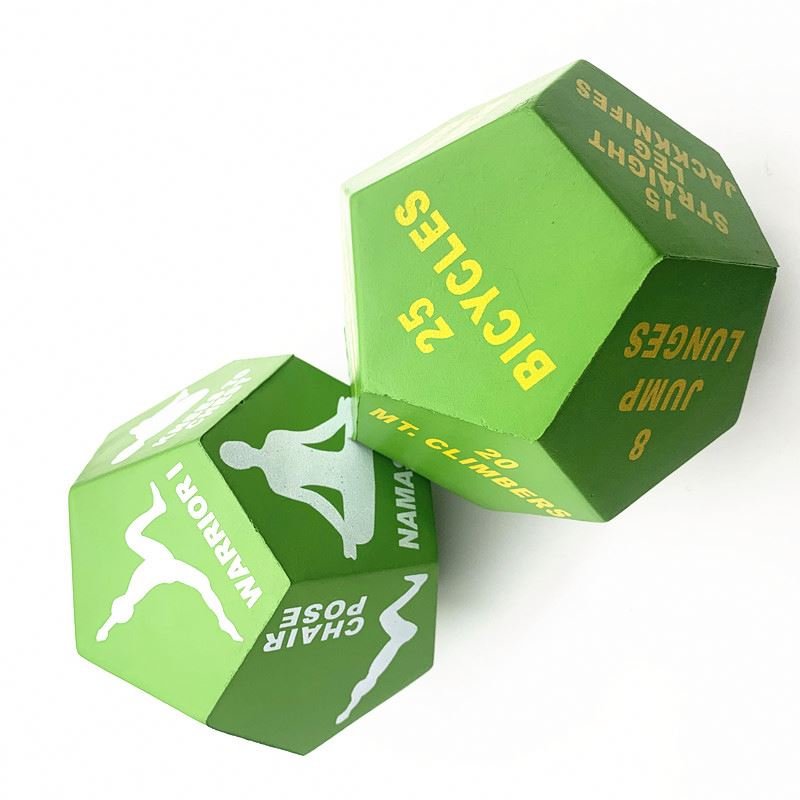 12 Sided PU Foam Movement Dice Fun Gym Learning Game Workout Dice for Fitness & Exercise Classes Home Fitness Gear