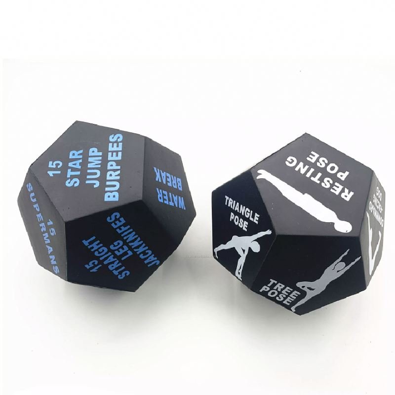 12 Sided PU Foam Movement Dice Fun Gym Learning Game Workout Dice for Fitness & Exercise Classes Home Fitness Gear