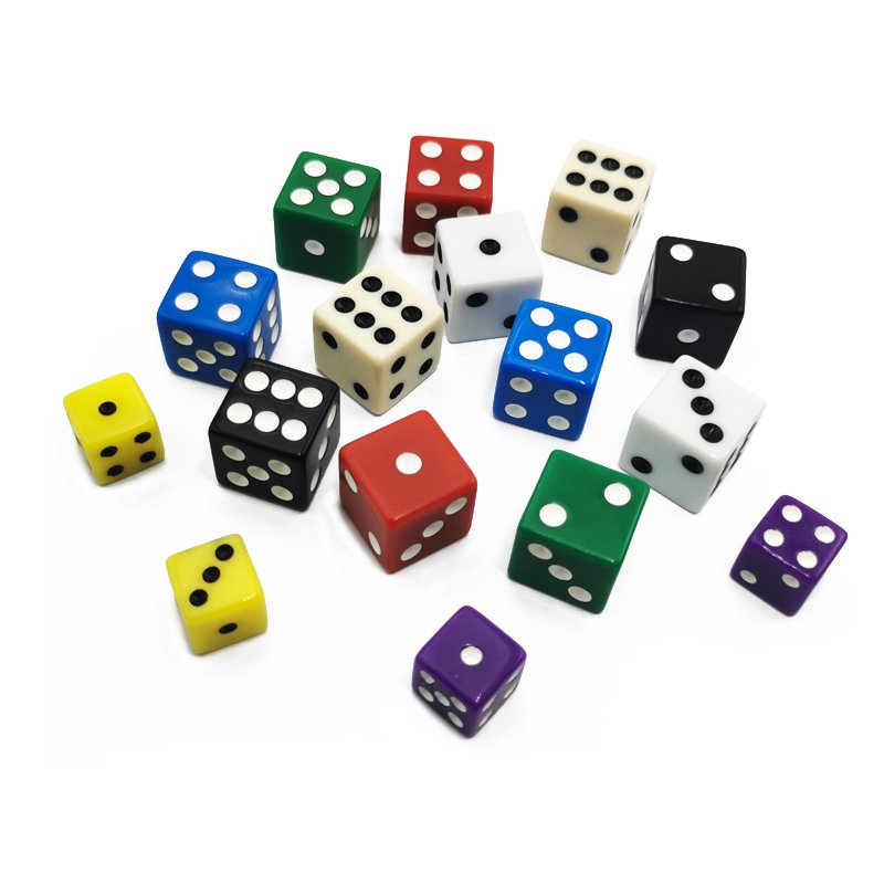 Wholesale 16mm colorful D6 dot dice custom acrylic casino game dice