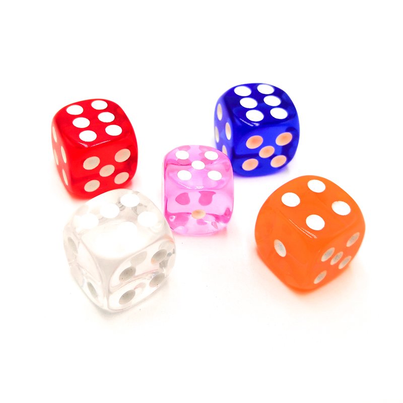 Wholesale 16mm colorful D6 dot dice custom acrylic casino game dice