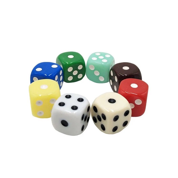 Wholesale 16mm colorful D6 dot dice custom acrylic casino game dice