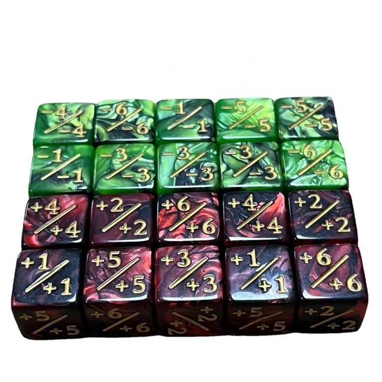Baby Teaching Toys Double Color D6 Square Corner Plus and Minus 16mm Acrylic Dice
