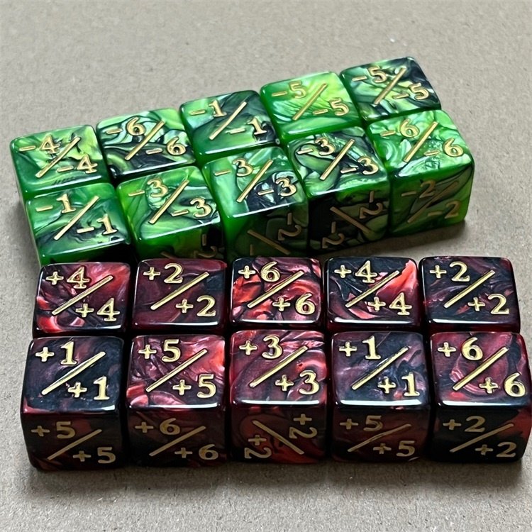 Baby Teaching Toys Double Color D6 Square Corner Plus and Minus 16mm Acrylic Dice