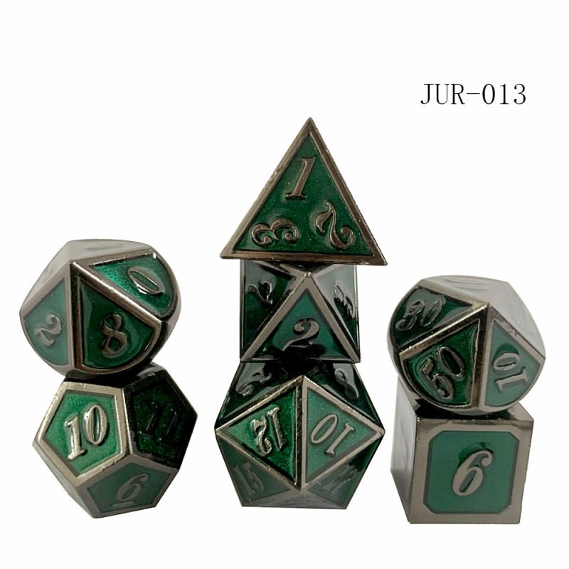 Custom polyhedral dice dnd metal gift set rpg electroplating manufacturers metal dice set for gambling
