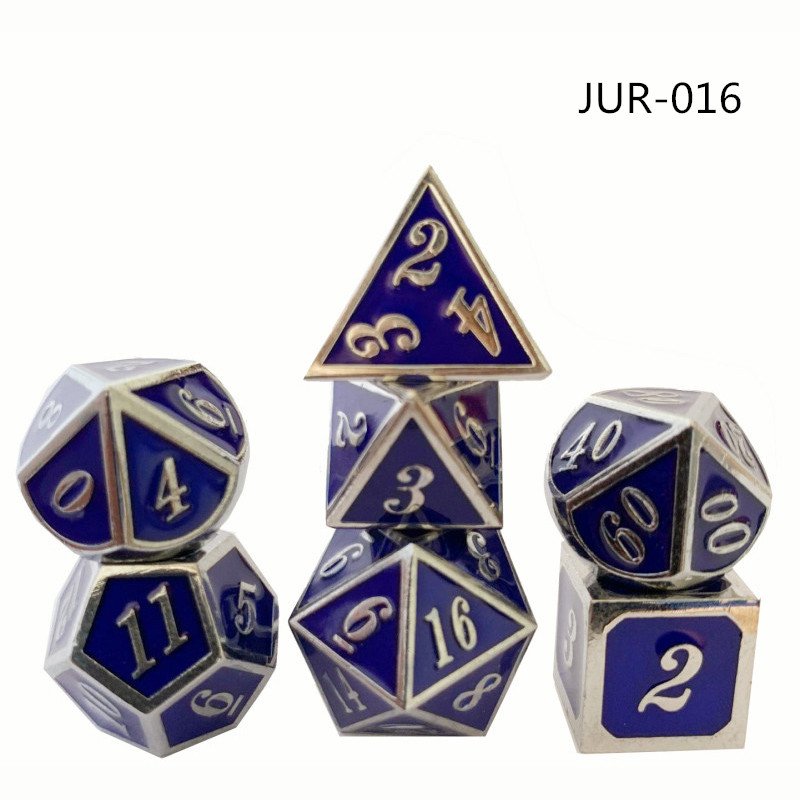 Custom polyhedral dice dnd metal gift set rpg electroplating manufacturers metal dice set for gambling