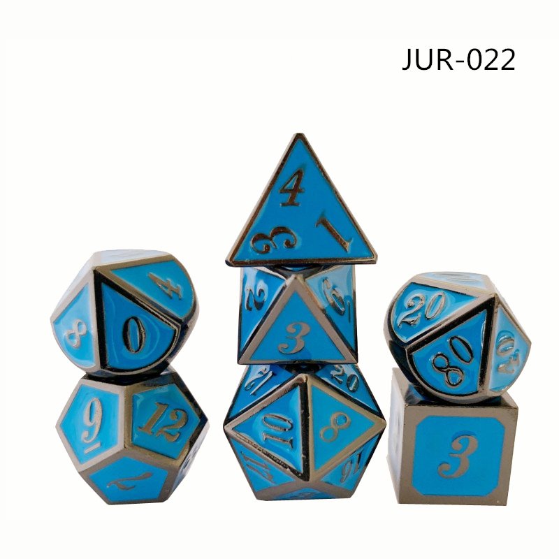 Custom polyhedral dice dnd metal gift set rpg electroplating manufacturers metal dice set for gambling