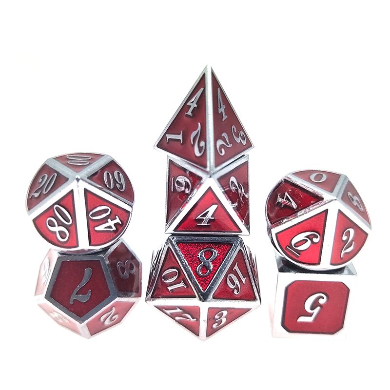 DND Dice Sets 7PCS Dungeons and Dragons Dice with Pouch D&D Pole Playing Games Dice Set Polyhedral Metal Square Game Colorful
