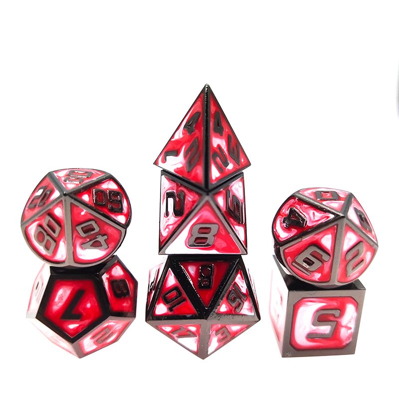 DND Dice Sets 7PCS Dungeons and Dragons Dice with Pouch D&D Pole Playing Games Dice Set Polyhedral Metal Square Game Colorful