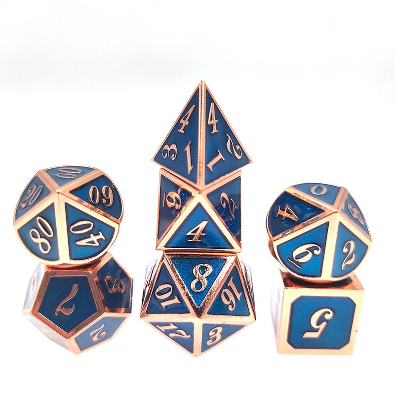 DND Dice Sets 7PCS Dungeons and Dragons Dice with Pouch D&D Pole Playing Games Dice Set Polyhedral Metal Square Game Colorful