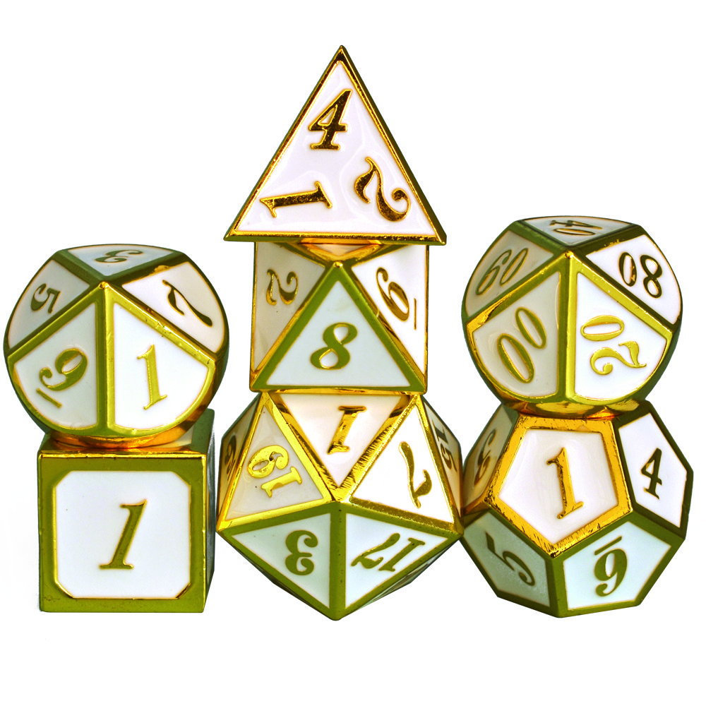 7 Pcs Metal Dungeons And Dragons Dice Sets High Quality Solid Game Italic Dice