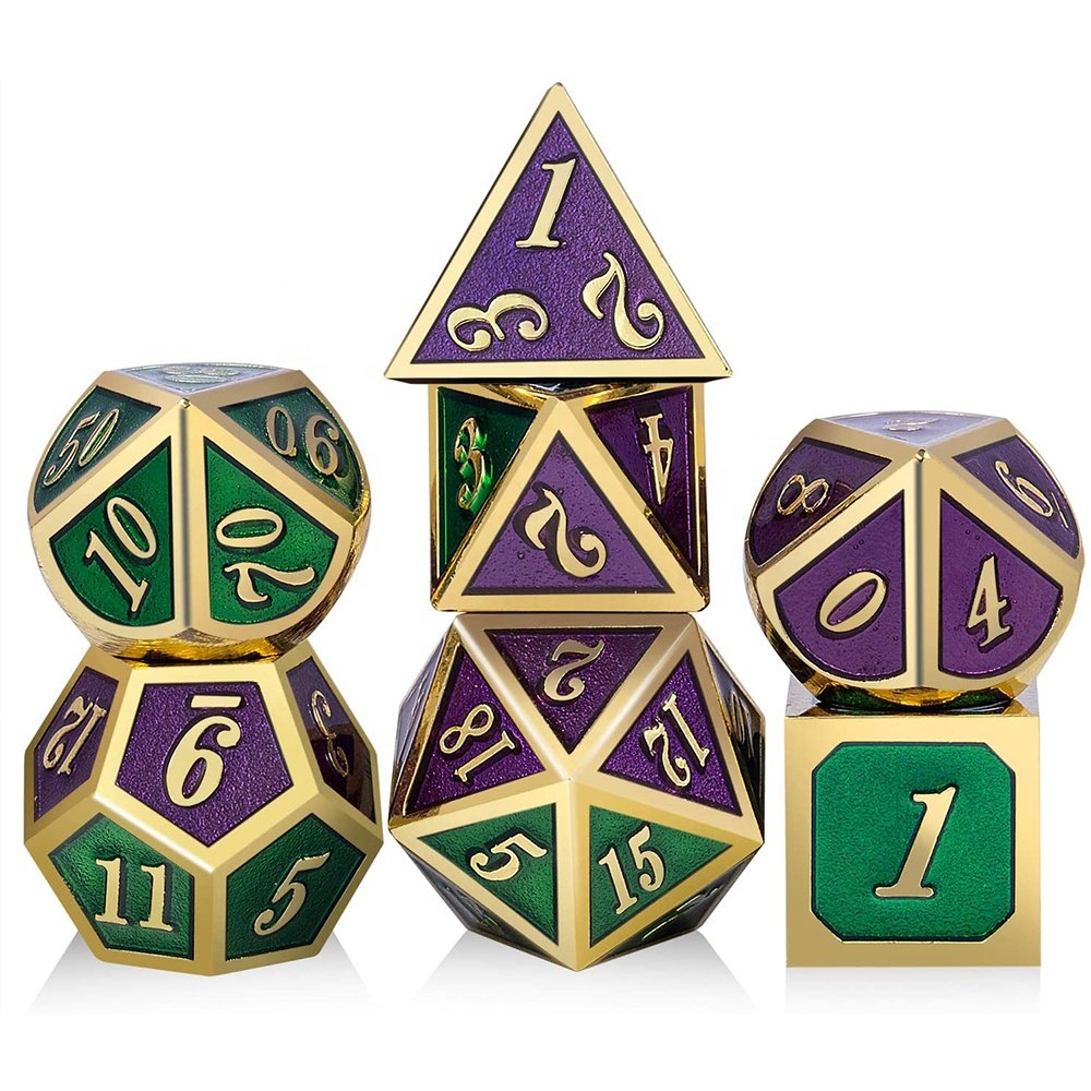 7 Pcs Metal Dungeons And Dragons Dice Sets High Quality Solid Game Italic Dice