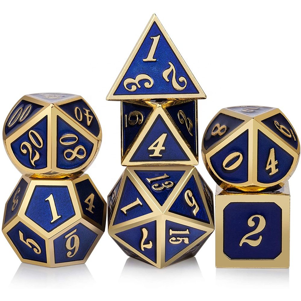 7 Pcs Metal Dungeons And Dragons Dice Sets High Quality Solid Game Italic Dice