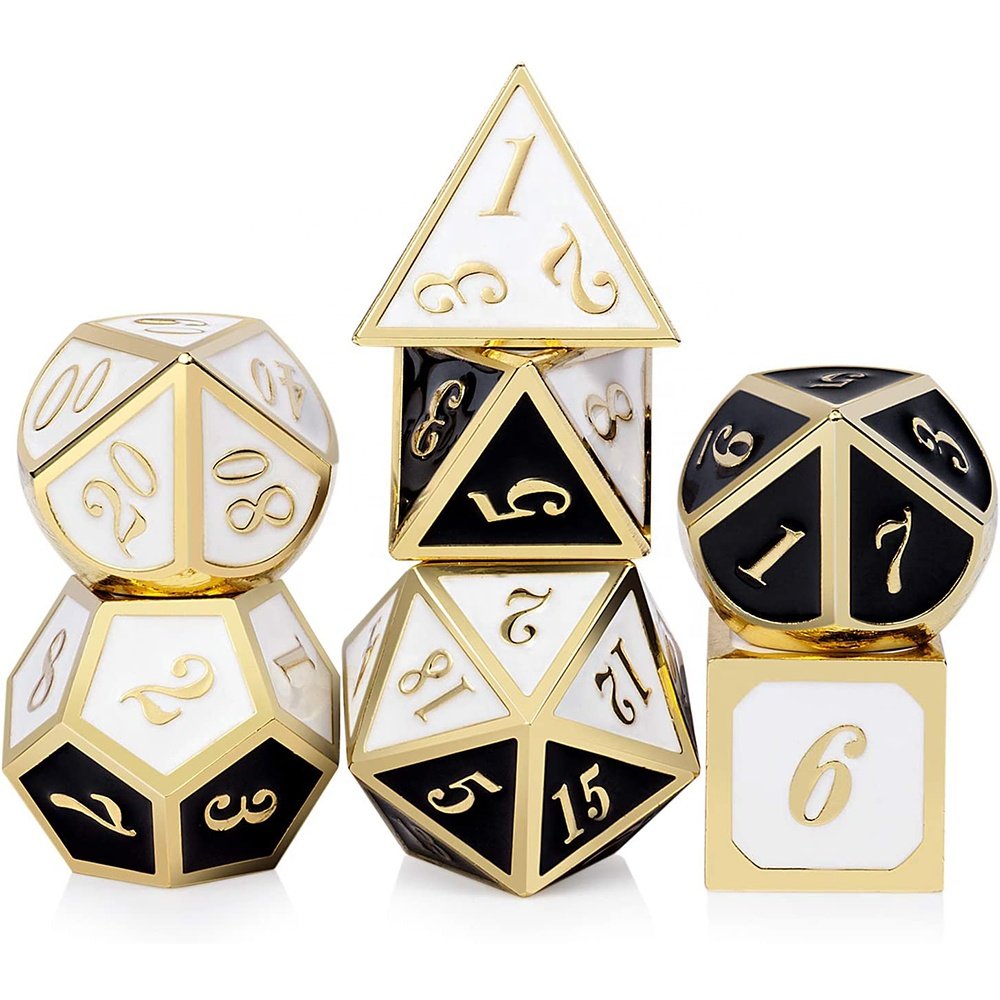 7 Pcs Metal Dungeons And Dragons Dice Sets High Quality Solid Game Italic Dice