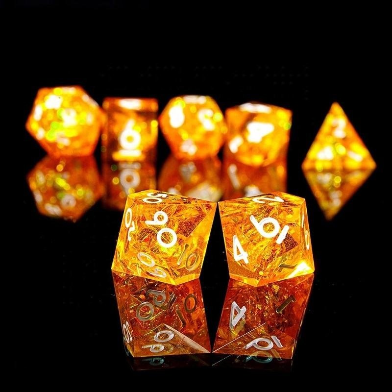 Custom Bulk Random Multiple Color Polyhedral 16MM 20MM D4 D6 D8 D10 D12 D20 Clear DND Sharps Edge Resin Dice Set