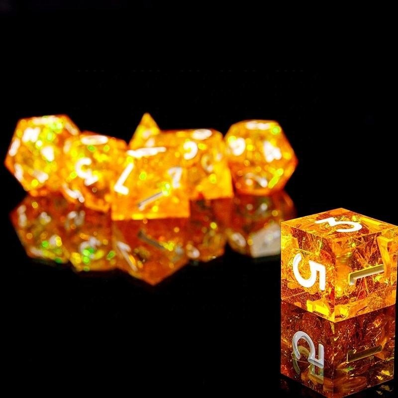 Custom Bulk Random Multiple Color Polyhedral 16MM 20MM D4 D6 D8 D10 D12 D20 Clear DND Sharps Edge Resin Dice Set