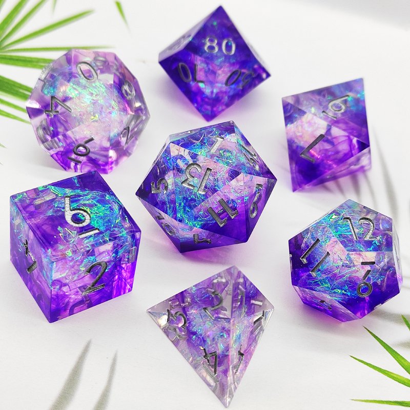 manufacturers custom wholesale d20 acrylic dnd transparent gemstone dice bag trayresin game rpg polyhedral sharp edge dice